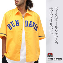 新品タグ付き/8250円を/ベンデイヴィスBEN DAVISベースボールシャツ ARCH LOGO SHORT SLEEVE SHIRTS/M■在庫限り■_画像4