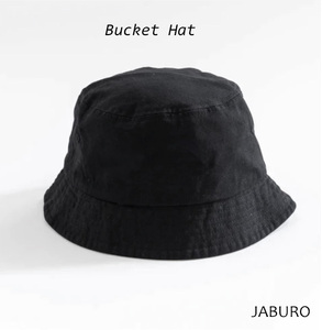 ★送料無料★新品タグ付■JABURO /ジャブロー/アウトドア紫外線防止バケットハットコットン/BLK■在庫限り■