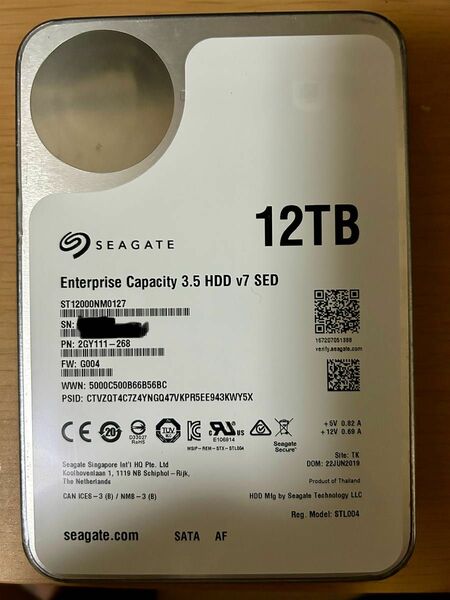 大容量HDD 12TB 3.5インチ SATA ハードディスク