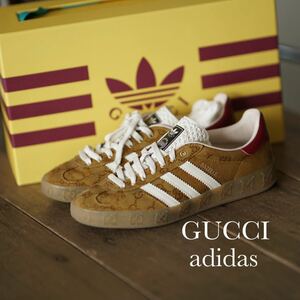  принадлежности в наличии adidas × Gucci gazelle GG парусина Adidas Gucci Guts re-gazeruGG рисунок спортивные туфли желтый цвет 25.5cm 26cm