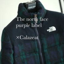 THE NORTH FACE purple label × Calzeat コラボ 総柄 ヌプシ ダウンジャケット チェック ノースフェイス パープルレーベル XS_画像1