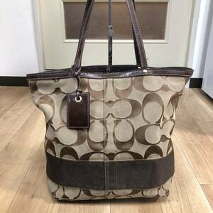 ★COACH/コーチ 10125★ トートバッグ シグネチャー キャンバス ベージュ ブラウン 茶色 ブランド レディース 鞄 カバン NH1332