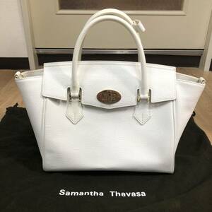 N) *Samantha Thavasa/ Samantha Thavasa * handbag shoulder bag white leather lady's bag bag H1329