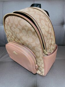 【未使用】COACH IME74 カーキ サドル2 シグネチャー リュック