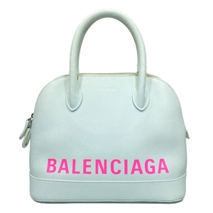 BALENCIAGA Balenciaga 550645 vi ru верх руль S ручная сумочка Logo кожа белый розовый 