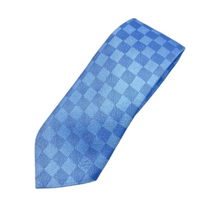 LOUIS VUITTON Louis Vuitton necktie klavato* Damier Classic accessory small articles silk blue 