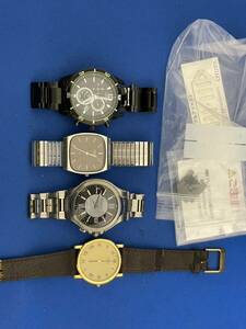 SEIKO citizen, men's quartz chronograph etc. wristwatch 4 point summarize junk control number 6-A112