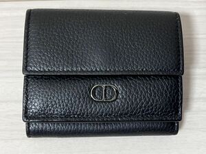 送料無料 ディオール Dior メンズ 三つ折り財布 2ESBC110CDI H00N CD ICON ロゴ レザー ブラック 黒 3つ折り コンパクト ウォレット 