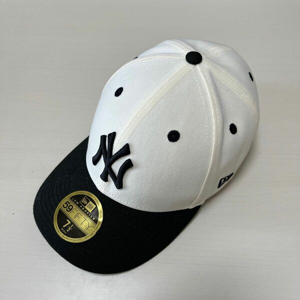 NEW ERA 59FIFTY LP 7 2/1 NY クロームホワイト ブラック ニューヨークヤンキース　