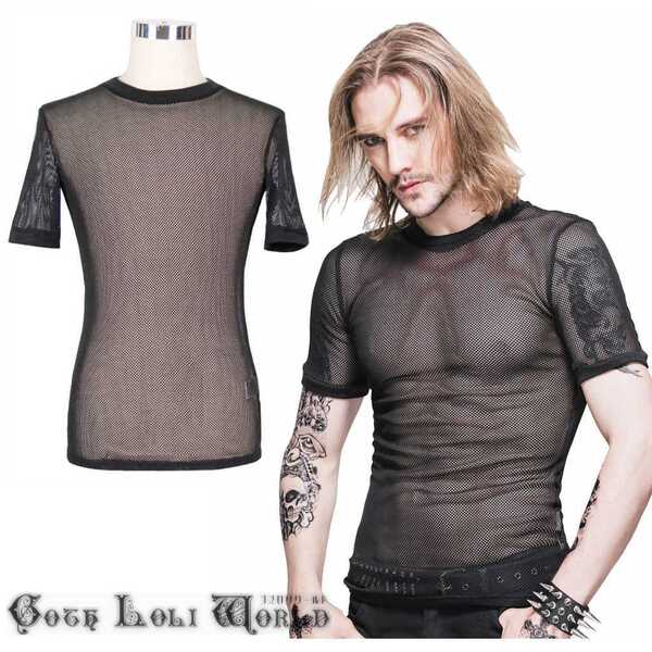 TT039-XL ゴスロリオールメッシュ半袖Tシャツ ゴスロリワールド ゴシック パンク ロック ロリィタ ビジュアル系 V系