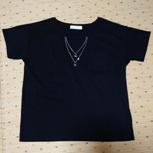 Discoat Star charm necklace T-shirt black 
