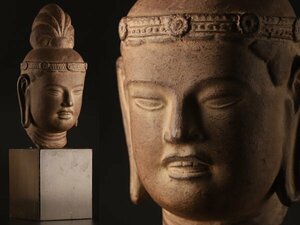 【琴》送料無料 仏教美術 時代 樹脂 仏像 仏頭 WK856