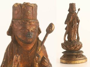 【琴》送料無料 仏教美術 朝鮮 鍍金小仏 高さ8.3cm WK388