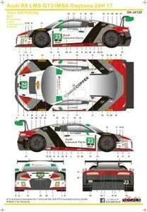 SKデカール SK24120 1/24 アウディ R8 LMS GT3 IMSA デイトナ 24H 17 #23 Alex Job Racing