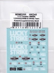 MSMklieishonMSMD205 1/12 Yamaha YZR500 1988 (OW98)/1989 (OWA8) Lucky Strike ( Hasegawa соответствует )