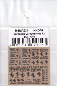 MSMklieishonMSMA034 1/18, 1/24 Ferrari metal emblem 