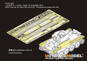 ボイジャーモデル PE351082 1/35 WWII ドイツ陸軍 38(t)戦車E/F型 フェンダー&積荷箱セット( タミヤ 35369用)