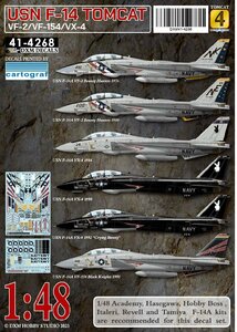 DXMデカール 41-4268 1/48 アメリカ海軍 F-14A VF-2/VX-4/VF-154 トムキャットコレクション #5