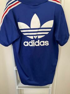 adidas アディダス トレフォイル　サッカーシャツ　ゲームシャツ　デサント　日本製　Oサイズ ヴィンテージ 90s