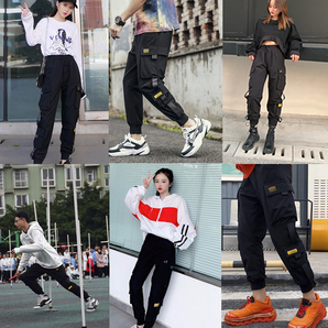 カーゴパンツ ジョガーパンツ ワークパンツ メンズ レディース 黒 L タクティカル スタイリッシュ 細身 スリム ミリタリー 韓国 作業ズボンの画像8