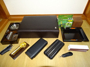  articles for cigar together set unused USED Dunhill 24ps.@hyumi doll tree box ashtray cigar cutter Pal ta gas Davidoff 