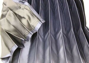 トラックカーテン 高級サテン プリーツ センターカーテン 表ネイビー/裏黒 リバーシブル 安心の日本製。1級遮光 巾120㎝ｘ10