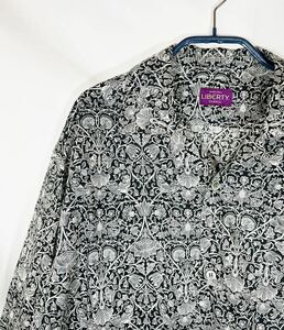 【極美品】リバティ・ファブリックス LIBERTY 長袖総柄シャツ　日本製　made in japan 開襟 オープンカラーシャツ　FREEサイズ