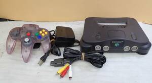  nintendo Nintendo 64 person ton dou64 game machine NUS-001 adaptor *AV cable * controller attaching operation verification ending #TN51409