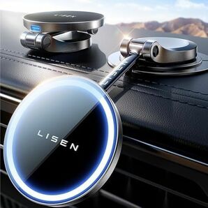 LISEN magsafe充電器 車載 スマホホルダー 車 ワイヤレス充電器