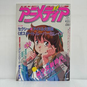 アニメディア 1988年10月号 付録付★セクシーアイドル大図鑑/トルーパー＆レイナ/美少女新時代/シール/アニメ/キャラクター/情報誌