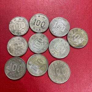 g日本古銭 旧貨 稲穂　100円銀貨　昭和40年　10枚　人気　貨幣　古銭　銀貨　コレクション　コレクター　希少