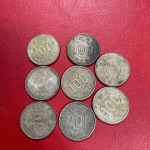 h稲穂　百円銀貨　昭和39年3枚　昭和40年5枚　合計8枚　日本古銭 貨幣　古銭　コレクション　コレクター