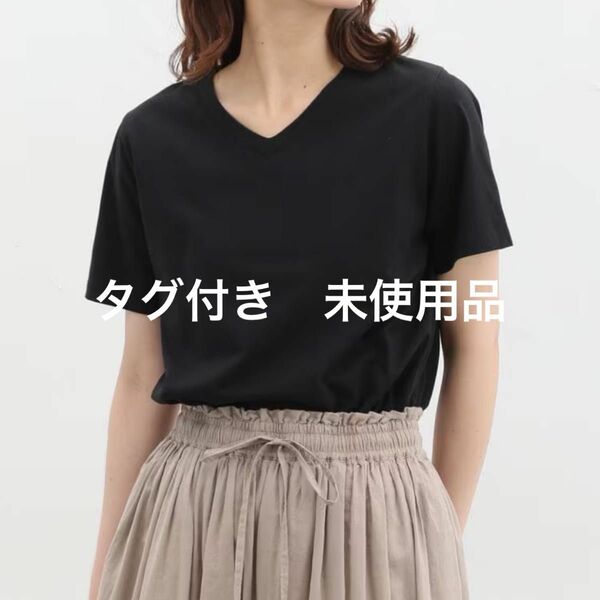 未使用品　タグ付き　Honeys きれいめＶネックTシャツ 半袖　黒　Mサイズ