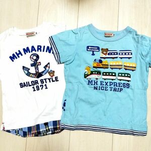 ご専用　ミキハウス 半袖Tシャツ　新幹線　マリン　２枚セット　100