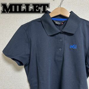 millet ミレー 登山用 ハイキング用 トレッキング ハーフジップ 半袖　シャツ　Tシャツ　ポロシャツ ネイビー M