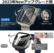 TALENANA for Apple Watchケース 45mm/ series 9/8/7/SE/6/5/4 。保護ケース+背面ケース（Series 9/8/7、45mm、チタンカラー）_画像4