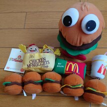 2000年？ マクドナルド ぬいぐるみ マスコットセット ハンバーガー_画像1