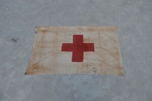 レッドクロス フラッグ 赤十字 REDCROSS 旗 コットン アメリカ ビンテージ 古道具 ディスプレイ ミリタリー 