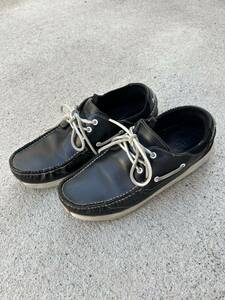 visvim,HOCKNEY, vi z vi m, крюк колено, deck shoes,US10,28cm, кожа, чёрный, черный 