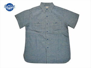 BUZZ RICKSON'S/バズリクソンズ BR35856 ブルーシャンブレー ミリタリー 半袖ワークシャツ ブルー L 新品