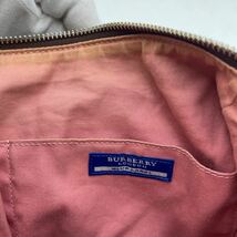 k871 Burberry バーバリー BLUE LABEL ピンク バンドバック ショルダーバッグ ※中古使用品_画像6