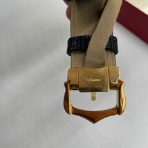 k873 Cartier カルティエ ベルト レザーベルト ブラック 箱付き_画像3