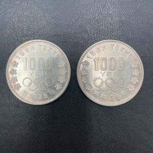 k875[2 sheets ] Tokyo Olympic thousand jpy silver coin 1000 jpy silver coin commemorative coin Tokyo . wheel old coin 