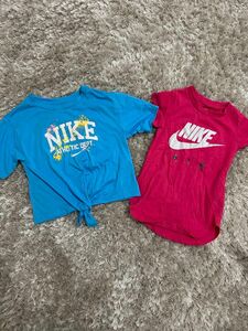 NIKE キッズ　Tシャツ　２点セット　4T 半袖　ピンク　ブルー　ラメ