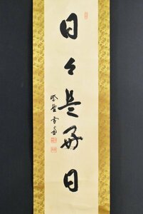 K3515 真作 小田雪窓「日々是好日」紙本 合箱 肉筆 書 臨済宗 大徳寺506世 紫野雪窓 仏教美術 中国 書画 掛軸 掛け軸 古美術