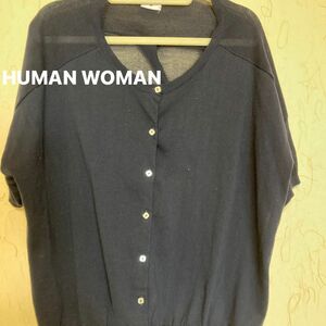 HUMAN WOMAN ヒューマンウーマン カーディガン 半袖 Mサイズ