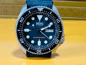 （623）SEIKO セイコー 腕時計 自動巻き 7S26-0020 ダイバース 200M ペプシベゼル ステンレススチール ブラック 