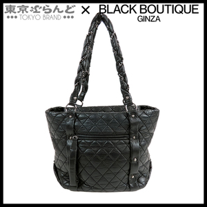 101732683 シャネル CHANEL マトラッセ トートバッグ 10番台 ブラック S金具 レザー ココマーク シワ加工 ショルダーバッグ レディース