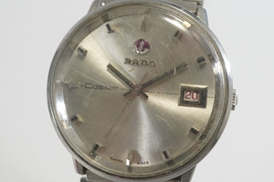 1円~【2】実働　RADO／ラドー　COSMIC Water Sealed　手巻き　デイト　シルバー文字盤　メンズ　腕時計
