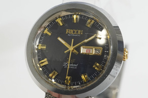 1円~【12】実働　RICOH／リコー　DⅡ　自動巻き　メンズ　カットガラス　デイデイト　21JEWELS　腕時計　ビンテージ